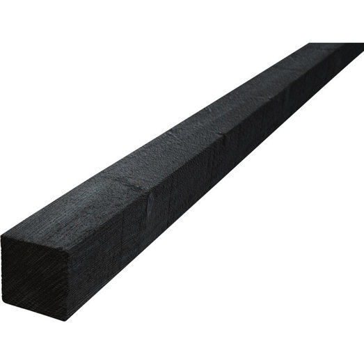 Tømmer ru stolpe grund- og topmalet 75 x 75 mm x 2,7M RAL 9005